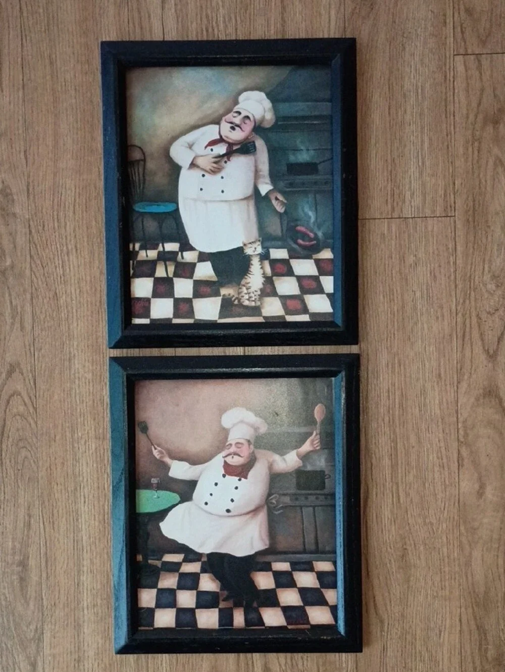 Chef Wall Art Prints Set - Black Framed Kitchen Décor